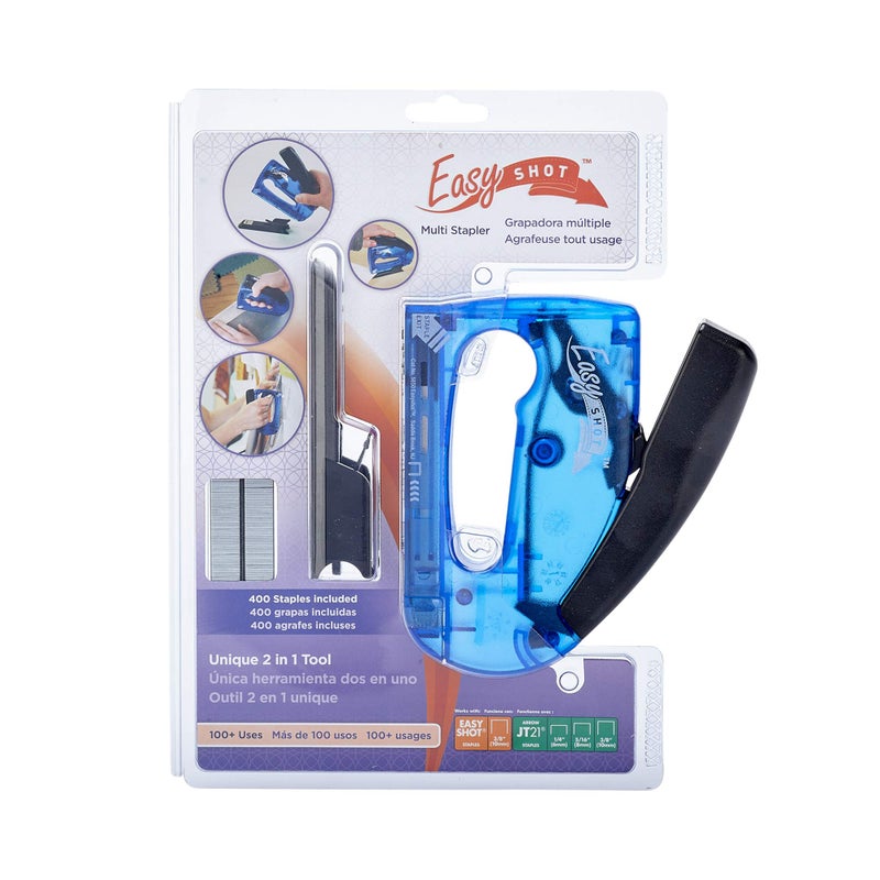 Arrow Fastener Arrow 5650DTB-6 Easy Shot Staple Gun, Manual Stapler for Decorating and Crafts, Includes Stapling base and 400 JT21 Staples, Blue - Image 4
